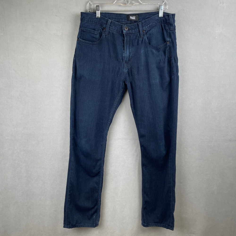 PAIGE Federal Slim Straight Jean Inkwell Dark Wash 33 Premium Soft Stretch Denim